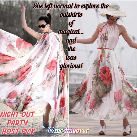 Mod Me Over Dresses & Skirts - NWOT Flirty Floral Flowy Boho Maxi Dress